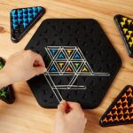 Strategic Triangle Color Matching Puzzle Board Game for Kids & Family - Neckline Detail by Nari Haat, Indian ethnic w...