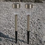 Solar-Powered Stainless Steel Garden Pathway Lights 31x4 cm (2 Pc) - Back View by Nari Haat, Indian ethnic wear, wome...