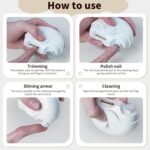 2-in-1 Electric Nail Clippers Nail File with Light (1 Pc) - Neckline Detail by Nari Haat, Indian ethnic wear, women c...