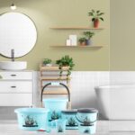 Plastic Bathroom Accessories Set (Mix Color / 6 Pc) - Front View by Nari Haat, Indian ethnic wear, women clothing, de...