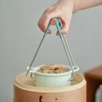 Kitchen Tongs & Bowl Clip – Wear-Resistant Plate Lifter for Restaurants - Closeup Embroidery by Nari Haat, Indian e...