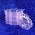 3-Layer Transparent Plastic Flower-Shaped Storage Box with 9 Grids - Neckline Detail by Nari Haat, Indian ethnic wear...