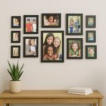 Premium Black Photo Frame Set 12 Pcs Wall Hanging Gallery Frames - Fabric Detail by Nari Haat, Indian ethnic wear, wo...