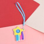 Stress Relief Silicone Push Fidget Toy Keychain for Kids (1 Pc) - Closeup Embroidery by Nari Haat, Indian ethnic wear...