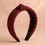 Women's Polka Dot Fabric Knot Hairband – Stylish & Comfortable (1 Pc) - Front View by Nari Haat, Indian ethnic wear...
