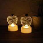 Decorative Apple Shape LED Tealight Candles - (4 Pc) - Back View by Nari Haat, Indian ethnic wear, women clothing, de...