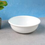 Plastic 6 Inch White Round Deep Serving Bowl (1 Pc) - Front View by Nari Haat, Indian ethnic wear, women clothing, de...