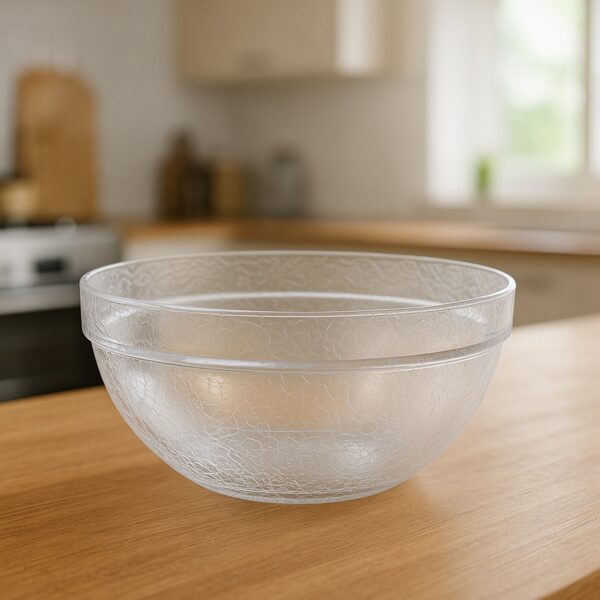 Transparent Idli Mixing & Serving Bowl | Textured Plastic Kitchen Bowl (1 Pc) - Front View by Nari Haat, Indian ethni...
