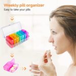 Weekly 7 Day Rainbow Color Pill Organizer Box - Full Detail by Nari Haat, Indian ethnic wear, women clothing, designe...
