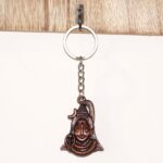 Lord Shiva Face Antique Finish Keychain (1 Pc) - Closeup Embroidery by Nari Haat, Indian ethnic wear, women clothing,...