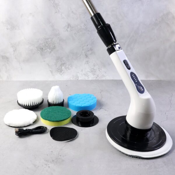 9 In 1 Rechargeable Electric Spin Scrubber with Telescopic Handle (1 Set) - Front View by Nari Haat, Indian ethnic we...