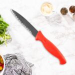 Stainless Steel Serrated Kitchen Knife (1 Pc) - Neckline Detail by Nari Haat, Indian ethnic wear, women clothing, des...