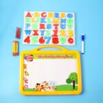 2-in-1 Kids Writing Board Set – Double-Sided Whiteboard & Blackboard - Front View by Nari Haat, Indian ethnic wear,...