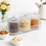Dry Fruit & Snack Storage - (3 Pc / Set) - Front View by Nari Haat, Indian ethnic wear, women clothing, designer suit