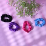 Soft Elastic Hair Scrunchies - (Set) - Closeup Embroidery by Nari Haat, Indian ethnic wear, women clothing, designer ...