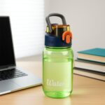 Green Leak-Proof Portable Fruit Infuser Water Bottle Approx 600ML (1 Pc) - Front View by Nari Haat, Indian ethnic wea...