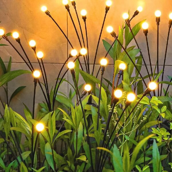 Solar-Powered Firefly Garden Decorative LED Light Set (2 Pc) - Front View by Nari Haat, Indian ethnic wear, women clo...