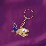 Premium Krishna-Themed Decorative Metal Keychain - Back View by Nari Haat, Indian ethnic wear, women clothing, design...