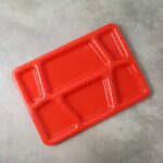 Plastic Multi-Compartment Rectangular Meal Serving Tray / Plate (1 Pc / Red) - Neckline Detail by Nari Haat, Indian e...