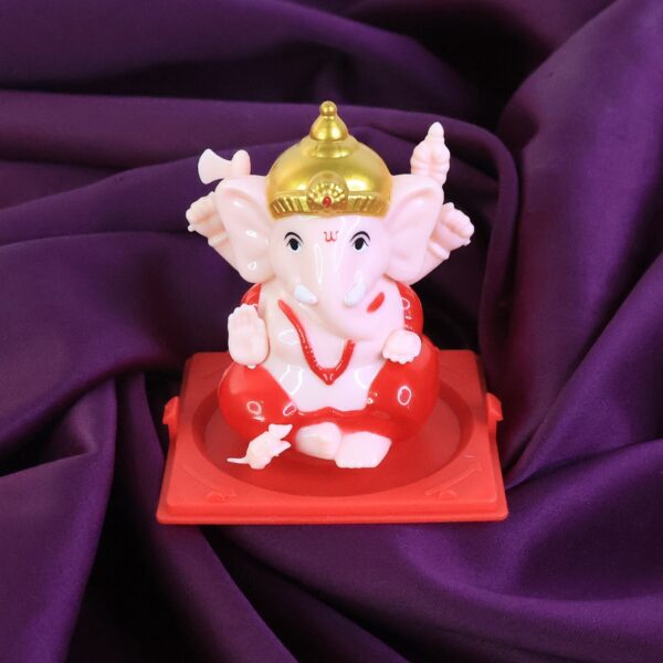 Decorative Small Lord Ganesh Idol in Transparent Case (1 Pc) - Front View by Nari Haat, Indian ethnic wear, women clo...