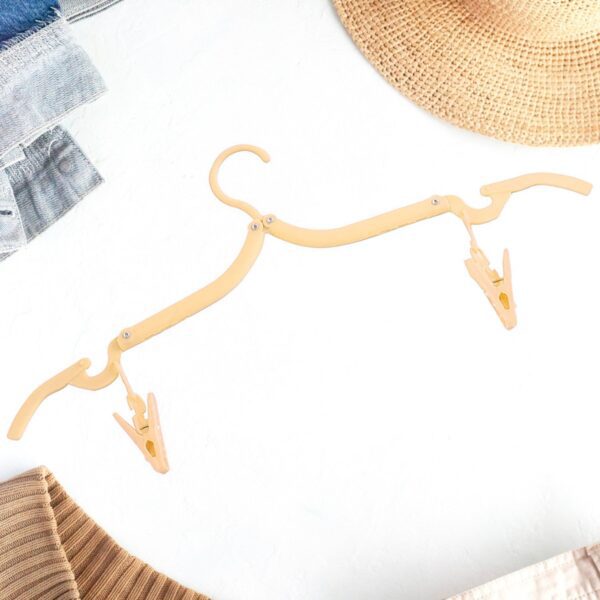 Folding Hanger with Clips for Clothes, Adjustable Hanger (1 Pc) - Front View by Nari Haat, Indian ethnic wear, women ...