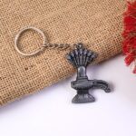 Premium Metal Shiva Lingam with Naag Religious Keychain (1 Pc) - Front View by Nari Haat, Indian ethnic wear, women c...