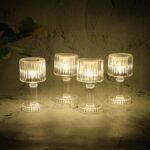 Set of 4 LED Crystal-Effect Table Lamps - Front View by Nari Haat, Indian ethnic wear, women clothing, designer suit