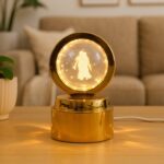 Radhe Krishna Crystal Ball Night Light – 1 Pc - Front View by Nari Haat, Indian ethnic wear, women clothing, design...