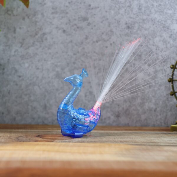 LED Fiber-Optic Peacock Decorative Night Light (1 Pc) - Front View by Nari Haat, Indian ethnic wear, women clothing, ...