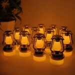 Decorative Vintage Lantern Style Flameless LED Candles (12 Pc) - Front View by Nari Haat, Indian ethnic wear, women c...