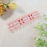 Elegant Nude Glossy Artificial Nail Tips fake nails (24 Pc Set) - Front View by Nari Haat, Indian ethnic wear, women ...