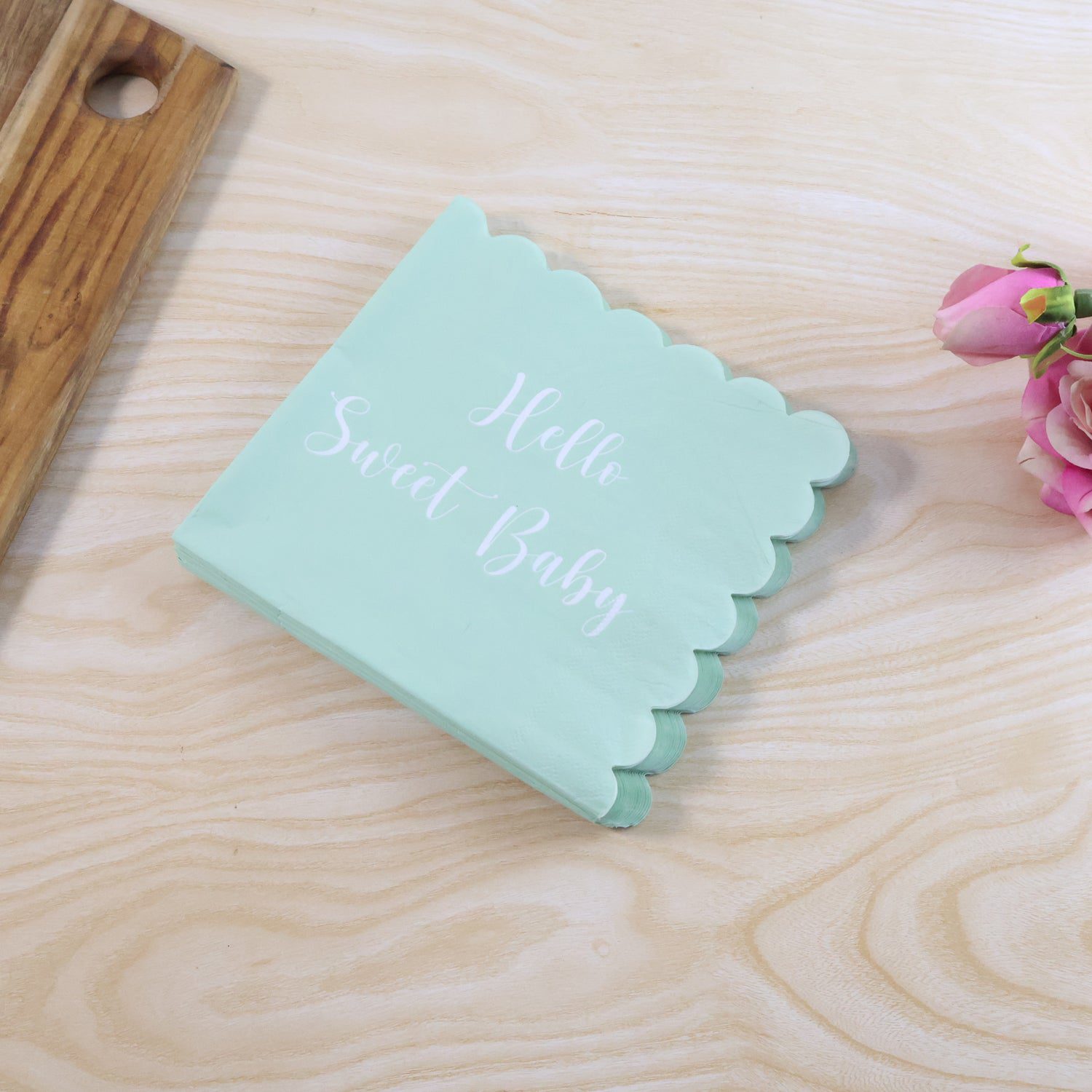 02_napkins.jpg Hello Sweet Baby Party Paper Napkins (31 x 31 cm / 24 Pc) - Front View by Nari Haat, Indian ethnic wear, women clothi...