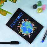 Stylish Printed Passport Holder Cover (1 Pc) - Closeup Embroidery by Nari Haat, Indian ethnic wear, women clothing, d...