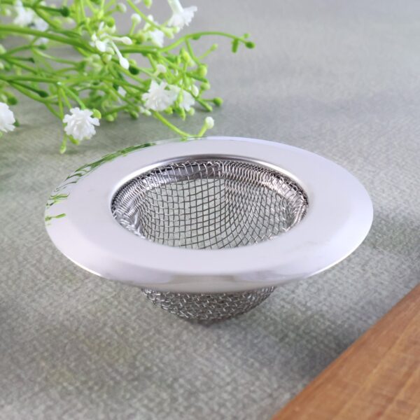 Stainless Steel Kitchen Sink Drain Strainer / Stopper (Small (7 Cm)/ 1 Pc) - Front View by Nari Haat, Indian ethnic w...