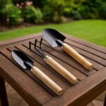 Garden Tool Kit Durable Hand Tools Set with Wooden Handle (3 Pc) - Front View by Nari Haat, Indian ethnic wear, women...