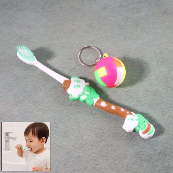 Kids Toothbrush and Ball Keychain Toy Set - Front View by Nari Haat, Indian ethnic wear, women clothing, designer suit