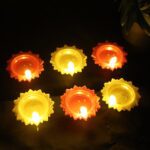 Water Sensor LED Diya Set (6 Pc) - Front View by Nari Haat, Indian ethnic wear, women clothing, designer suit
