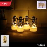 Mini Lantern-Style Flameless LED Tealights - (4 Pc) - With Dupatta by Nari Haat, Indian ethnic wear, women clothing, ...