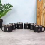 Apex Premium Stainless Steel Double Wall Coffee Mug Gift Set (6 Pc / 150 ML) - Closeup Embroidery by Nari Haat, India...