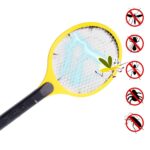 Yellow Rechargeable Electric Mosquito Killer Racket with Cable - Back View by Nari Haat, Indian ethnic wear, women cl...