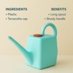 2 Litre Heavy-Duty Plastic Gardening Watering Can with Long Spout & Ergonomic Handle - Fabric Detail by Nari Haat, In...