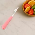 Premium Stainless Steel Fruit Fork Set – 10 Pieces with Soft Non-Slip Handle - Neckline Detail by Nari Haat, Indian...