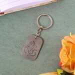 Auspicious Ganesh Cut-Out Metal Keychain - (1 Pc) - Neckline Detail by Nari Haat, Indian ethnic wear, women clothing,...