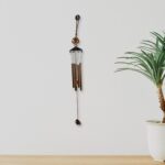 Metal Wind Chime with Om Symbol (1 Pc) - Neckline Detail by Nari Haat, Indian ethnic wear, women clothing, designer suit