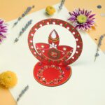 Handcrafted Wooden Decorative Diya Stand (1 Pc) - Neckline Detail by Nari Haat, Indian ethnic wear, women clothing, d...
