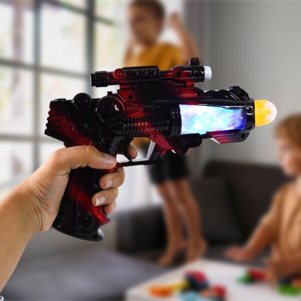 TTG LED Flashing Sound Laser Toy Gun – Battery Operated Space Gun with Lights & Music - Front View by Nari Haat, In...