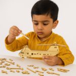 3D Wooden Aircraft Puzzle DIY Assembly Kit (Mix Design – 1 Set) - Full Detail by Nari Haat, Indian ethnic wear, wom...