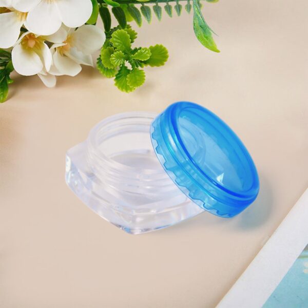 Plastic Empty Round Makeup Jar Pot Travel Cream Powder Cosmetic Container (1 Pc) - Front View by Nari Haat, Indian et...