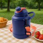 Sports Vacuum Bottle with Shoulder Strap 1 Pc Stylish Mix Design & Size - Closeup Embroidery by Nari Haat, Indian eth...