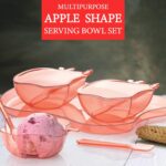 Apple Shape 2Pc Serving Set of Bowl with Spoon & Tray Dinnerware Serving Snacks & Pickle - Image 5